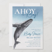 Invitation Rustic Ocean Whale Ahoy C'est un Baby shower garço (Devant)