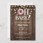 Invitation Rustic Oh Baby Donut & Sprinkle Kawaii Baby Shower (Devant)