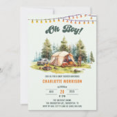 Invitation Rustic Oh Boy Camping Baby shower Party (Devant)