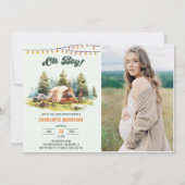 Invitation Rustic Oh Boy Camping Baby shower Party Photo (Devant)