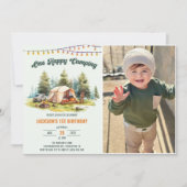 Invitation Rustic One Happy Camper 1st Birthday Party Photo (Devant)