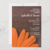 Invitation Rustic Orange Daisy Barn Dîner de répétition Maria (Devant)