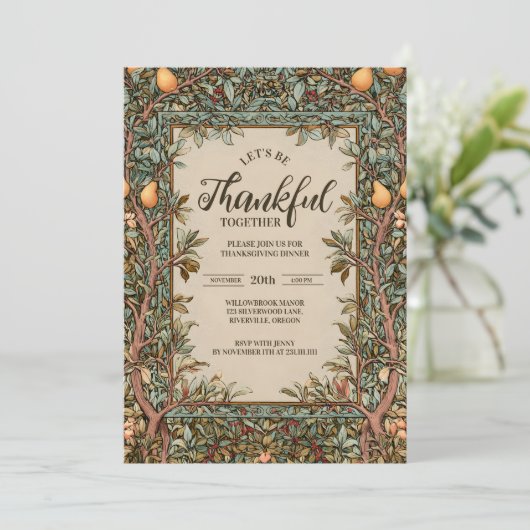 Invitation Rustic Orchard Thanksgiving Celebration (Debout devant)