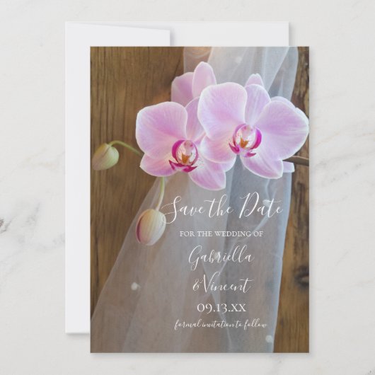 Invitation Rustic Orchid Elegance Grange Mariage Enregistrer  (Devant)