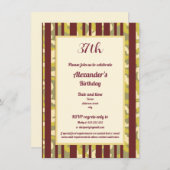 Invitation Rustic Outdoor Stripe Pattern Any Age Birthday (Devant / Derrière)