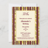Invitation Rustic Outdoor Stripe Pattern Any Age Birthday (Devant)
