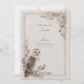 Invitation Rustic Owl Folk Art Mariage (Devant)