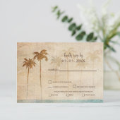Invitation Rustic Palm Trees Beach Wedding rsvp (Debout devant)