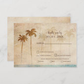 Invitation Rustic Palm Trees Beach Wedding rsvp (Devant / Derrière)