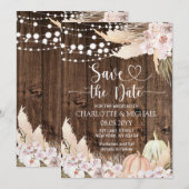 Invitation Rustic Pampas Grass Save the Date Wedding (Devant / Derrière)
