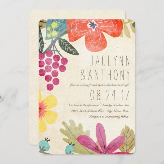 Invitation Rustic Paradise Vineyard Photo Mariage (Devant / Derrière)