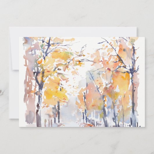 Invitation Rustic Pastel Automne Automne Mariage Paysage d'au (Dos)