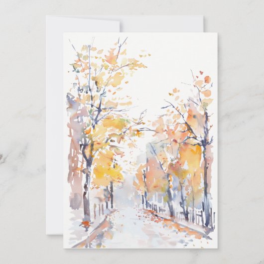Invitation Rustic Pastel Automne Paysage Automne Anniversaire (Dos)