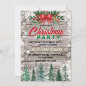 Invitation Rustic Pays arc rouge cravate Fête Noël (Devant)