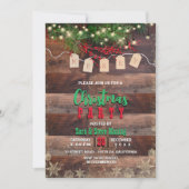 Invitation Rustic Pays Feux de Noël Fête florale (Devant)