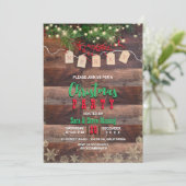 Invitation Rustic Pays Feux de Noël Fête florale (Debout devant)