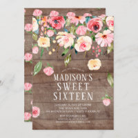 Rustic Peonies Floral Drop Sweet sixteen Party