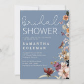 Invitation Rustic Periwinkle Boho Wildfolwer Fête des mariées (Devant)