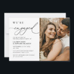 Invitation Rustic Photo Nous sommes engagés Script Engagement<br><div class="desc">Rustic Photo Nous sommes engagés Script Engagement Party Invitation</div>