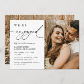 Invitation Rustic Photo Nous sommes engagés Script Engagement (Devant / Derrière)