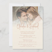 Invitation Rustic Photo Script Cream Dîner de répétition Mari (Devant)