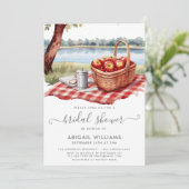 Invitation Rustic Picnic Park Lake Apple Fête des mariées rou (Debout devant)