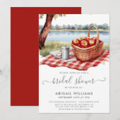 Invitation Rustic Picnic Park Lake Apple Fête des mariées rou (Devant / Derrière)