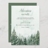 Invitation Rustic Pine Forest Camping Bachelorette Week-end (Devant / Derrière)