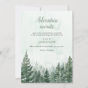 Invitation Rustic Pine Forest Camping Bachelorette Week-end