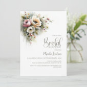 Invitation Rustic Pink and Orange Floral Bridal Shower (Debout devant)
