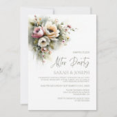 Invitation Rustic Pink and Orange Floral Wedding After Party (Devant)