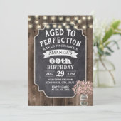 Invitation Rustic Pink Baby's Breath Mason Jar 60e anniversai (Debout devant)