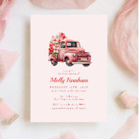 Rustic Pink Farm Truck Floral Girl Baby shower