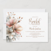 Invitation Rustic Pink Floral Bridal Shower (Devant)
