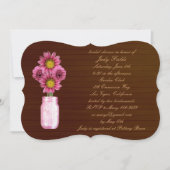 Invitation Rustic Pink Mason Jar (Devant)