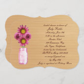 Invitation Rustic Pink Mason Jar (Devant / Derrière)