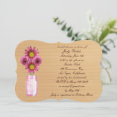 Invitation Rustic Pink Mason Jar (Debout devant)