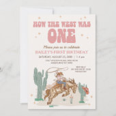 Invitation Rustic Pink Retro Comment West a été un 1er annive (Devant)