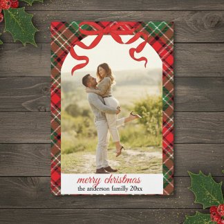 Invitation Rustic Plaid Christmas Photo Card