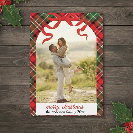 Invitation Rustic Plaid Christmas Photo Card