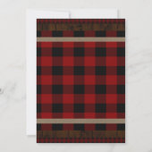 Invitation Rustic Plaid Red Baby Bear Un 1er anniversaire fêt (Dos)
