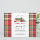 Invitation Rustic Plaid Red Christmas cadeau Swap Party (Debout devant)