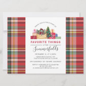 Invitation Rustic Plaid Red Christmas cadeau Swap Party (Devant)