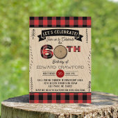 Invitation Rustic Plaid Woodsy Adulte 60e Anniversaire