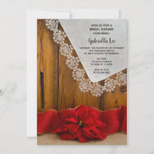 Invitation Rustic Poinsettia Fête des mariées d'hiver (Devant)