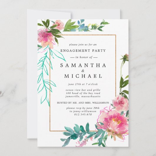 Invitation Rustic Pony Floral (Devant)
