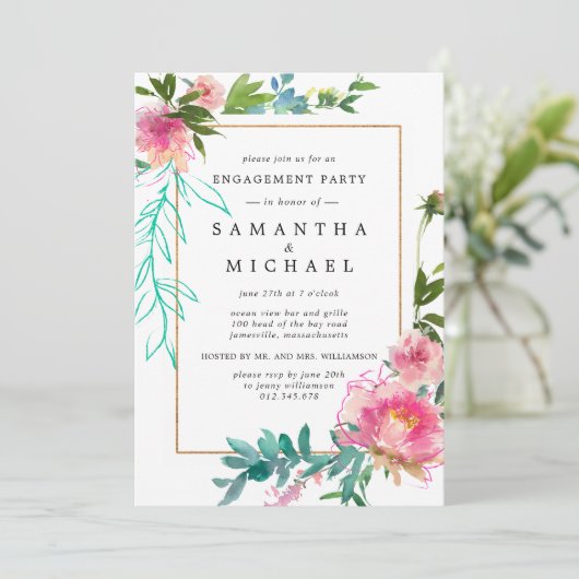 Invitation Rustic Pony Floral (Debout devant)