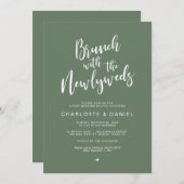 Invitation Rustic Post mariage, Brunch avec les jeunes mariés (Devant / Derrière)