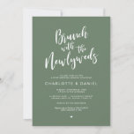 Invitation Rustic Post mariage, Brunch avec les jeunes mariés<br><div class="desc">Planifier un brunch avec les jeunes mariés le lendemain du mariage ? Invités Invitations avec ce "Brunch avec les jeunes mariés",  design rustique moderne sauge vert vert vert thème Post Mariage Brunch Invitation Card. Ajoutez votre bonheur après les détails de la fête du brunch. #TeeshaDerrick</div>