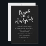 Invitation Rustic Post mariage, Brunch avec les jeunes mariés<br><div class="desc">Planifier un brunch avec les jeunes mariés le lendemain du mariage ? Invités Invitations avec ce "Brunch avec les jeunes mariés",  design rustique moderne noir et blanc thème Post Mariage Brunch Invitation Card. Ajoutez votre bonheur après les détails de la fête du brunch. #TeeshaDerrick</div>